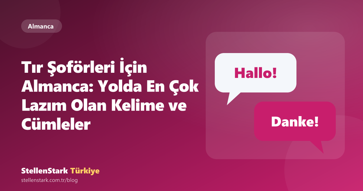 Tır Şoförleri İçin Almanca: Yolda En Çok Lazım Olan Kelime ve Cümleler